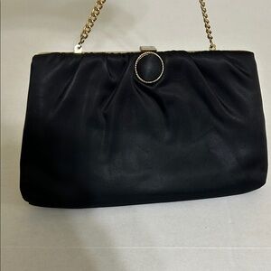 Elegant Black Clutch with Gold Chain